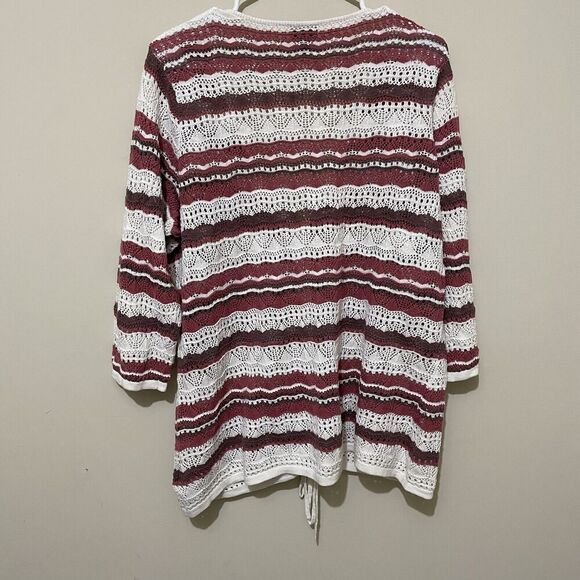 Torrid Crochet Sweater Boho V Neck Cinched Knit 2X Beach Festival Hippie Plus - Picture 4 of 9